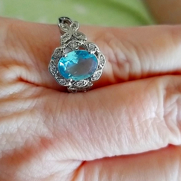 💫Sky Blue and White Sapphire Ring💫 - Picture 5 of 8